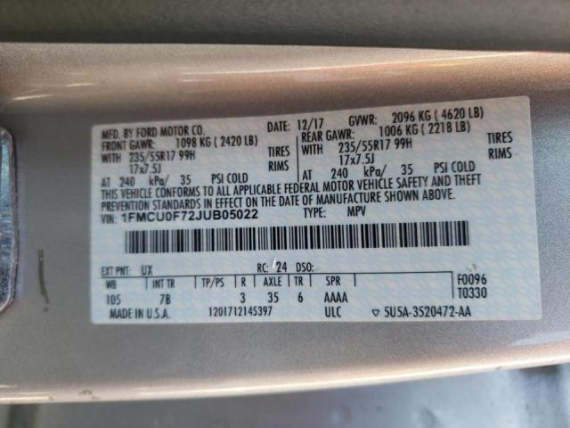 Photo 10 from auction – 2018 FORD ESCAPE S with VIN 1FMCU0F72JUB05022