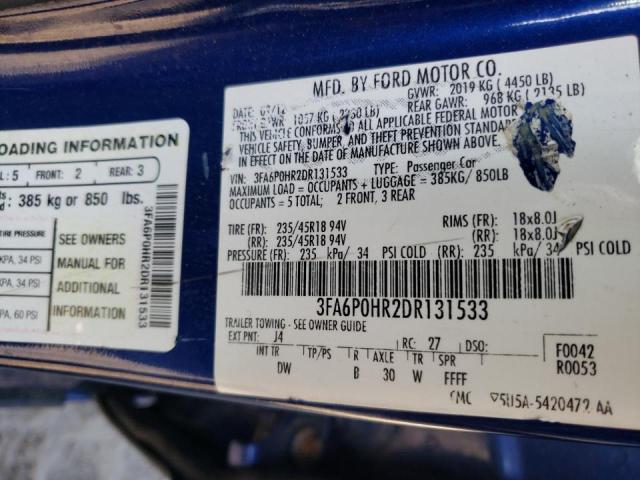 Photo 10 from auction – 2013 FORD FUSION SE with VIN 3FA6P0HR2DR131533