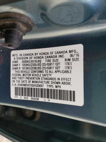 Photo 10 from auction – 2016 HONDA CR-V EXL with VIN 2HKRM3H72GH550697