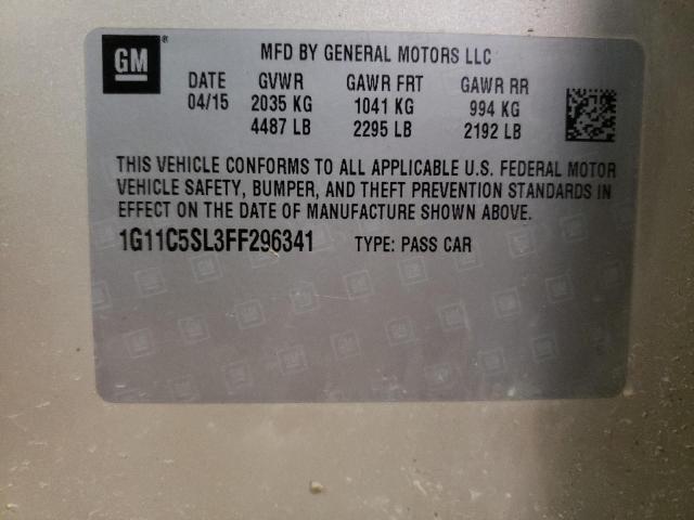 Photo 10 from auction – 2015 CHEVROLET MALIBU 1LT with VIN 1G11C5SL3FF296341
