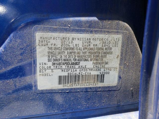 Photo 10 from auction – 2013 NISSAN SENTRA S with VIN 3N1AB7AP0DL684837