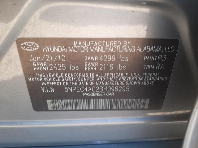 Photo 10 from auction – 2011 HYUNDAI SONATA SE with VIN 5NPEC4AC2BH096295