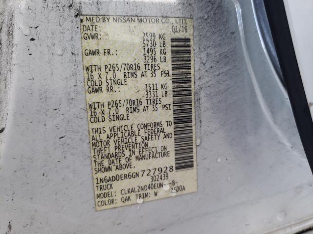 Photo 10 from auction – 2016 NISSAN FRONTIER S with VIN 1N6AD0ER6GN727928