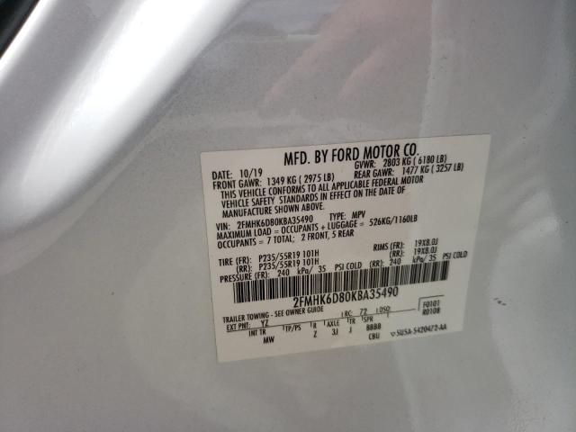 Photo 10 from auction – 2019 FORD FLEX LIMIT with VIN 2FMHK6D80KBA35490