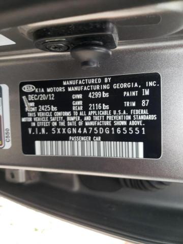 Photo 10 from auction – 2013 KIA OPTIMA EX with VIN 5XXGN4A75DG165551