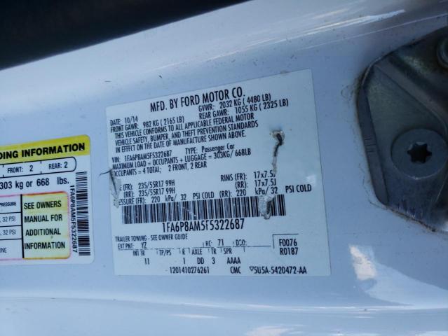 Photo 10 from auction – 2015 FORD MUSTANG with VIN 1FA6P8AM5F5322687