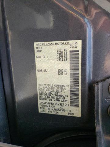 Photo 10 from auction – 2012 NISSAN MAXIMA S with VIN 1N4AA5AP9CC826221