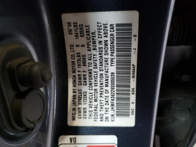 Photo 10 from auction – 2009 HONDA CIVIC HYBR with VIN JHMFA36229S005539