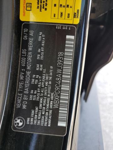 Photo 10 from auction – 2010 BMW X3 XDRIVE3 with VIN WBXPC9C48AWJ39318