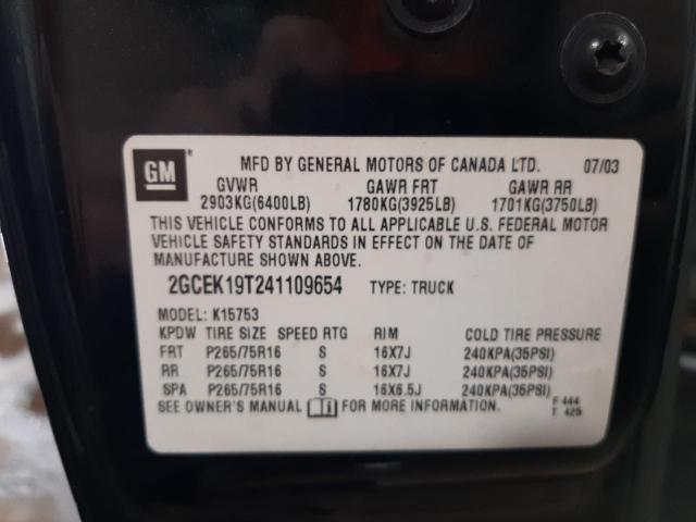 Photo 10 from auction – 2004 CHEVROLET SILVERADO with VIN 2GCEK19T241109654