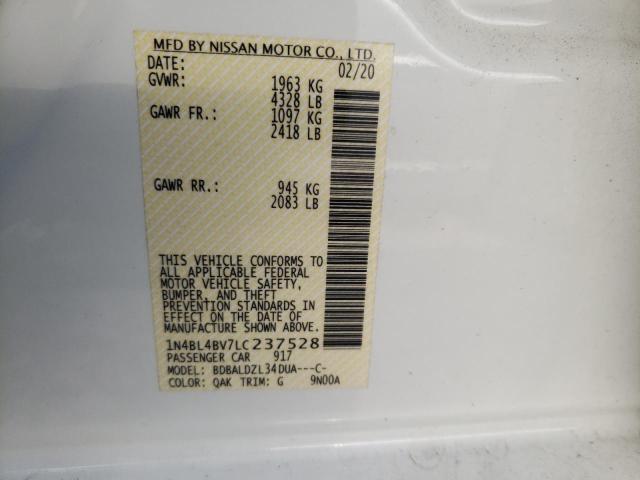 Photo 10 from auction – 2020 NISSAN ALTIMA S with VIN 1N4BL4BV7LC237528