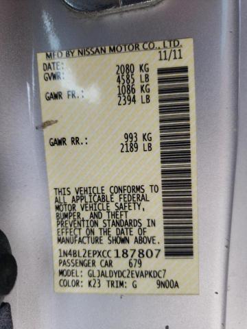 Photo 10 from auction – 2012 NISSAN ALTIMA SR with VIN 1N4BL2EPXCC187807