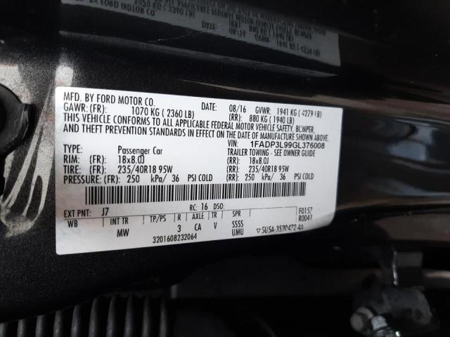 Photo 10 from auction – 2016 FORD FOCUS ST with VIN 1FADP3L99GL376008