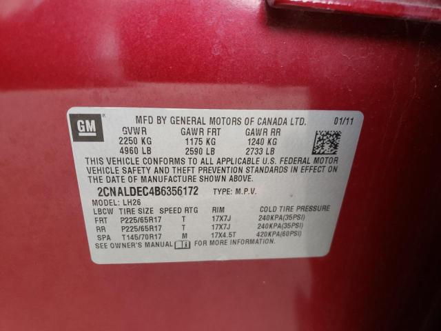 Photo 10 from auction – 2011 CHEVROLET EQUINOX LT with VIN 2CNALDEC4B6356172