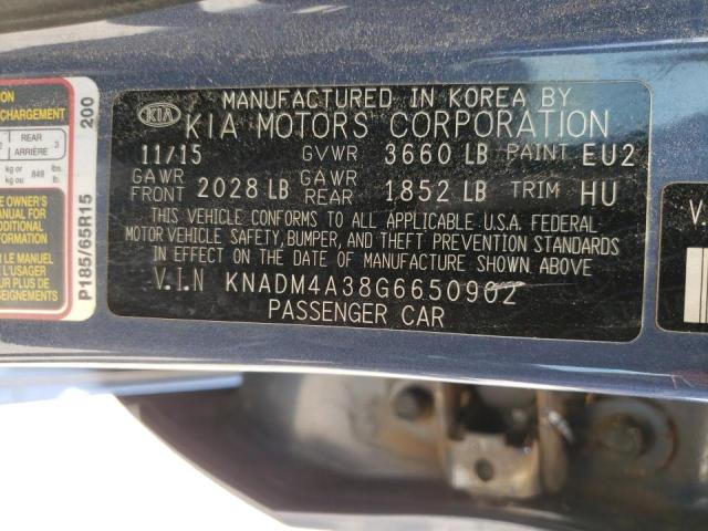 Photo 10 from auction – 2016 KIA RIO LX with VIN KNADM4A38G6650902