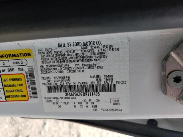 Photo 10 from auction – 2013 FORD FUSION TIT with VIN 3FA6P0K97DR111495