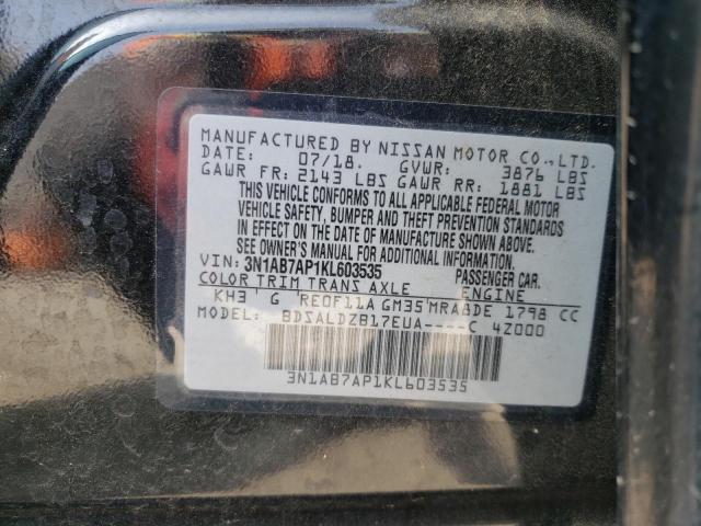 Photo 10 from auction – 2019 NISSAN SENTRA S with VIN 3N1AB7AP1KL603535
