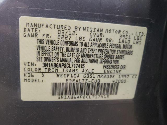Photo 10 from auction – 2012 NISSAN SENTRA 2.0 with VIN 3N1AB6AP8CL717415
