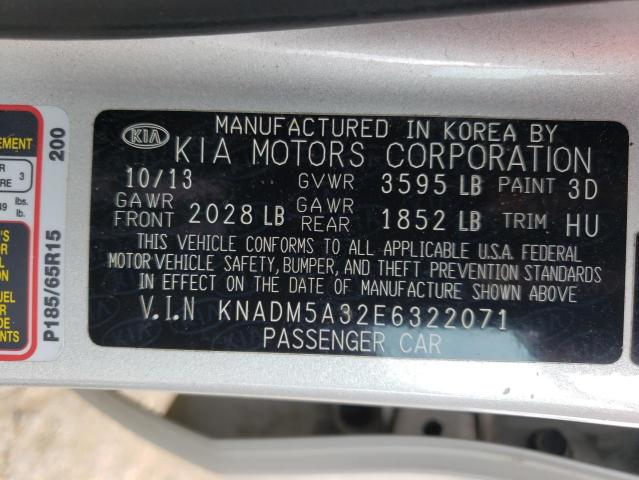 Photo 10 from auction – 2014 KIA RIO LX with VIN KNADM5A32E6322071