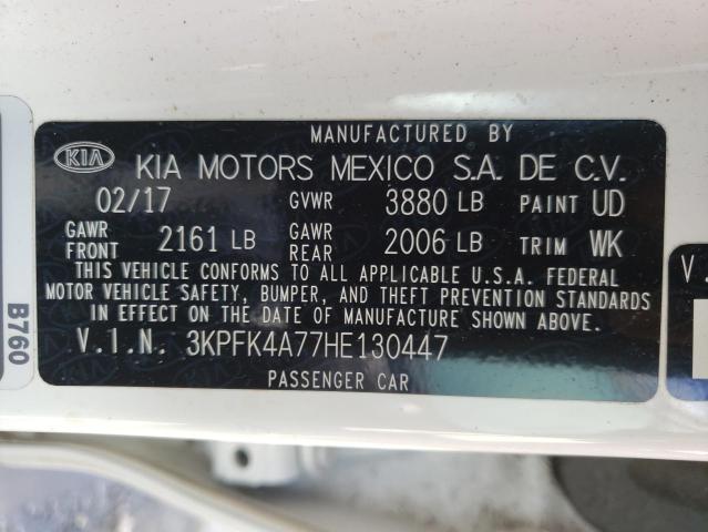Photo 10 from auction – 2017 KIA FORTE LX with VIN 3KPFK4A77HE130447