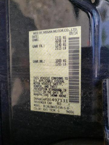 Photo 10 from auction – 2014 NISSAN MAXIMA S with VIN 1N4AA5AP1EC497131