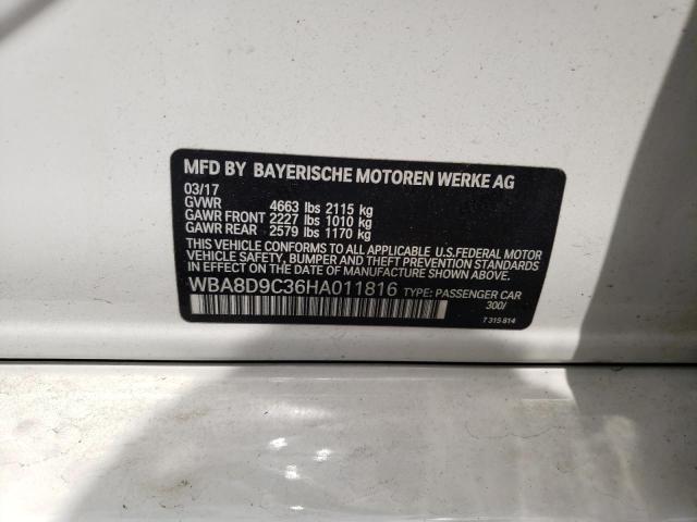 Photo 10 from auction – 2017 BMW 330 XI with VIN WBA8D9C36HA011816