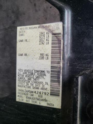 Photo 10 from auction – 2010 NISSAN ALTIMA BAS with VIN 1N4AL2AP0AN424792