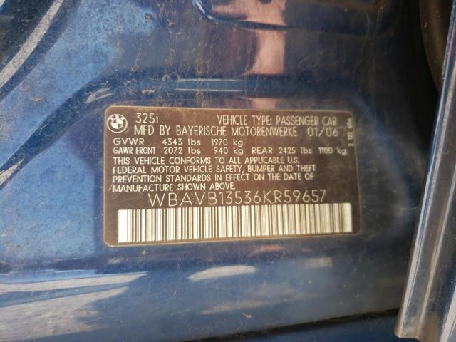 Photo 10 from auction – 2006 BMW 325 I with VIN WBAVB13536KR59657