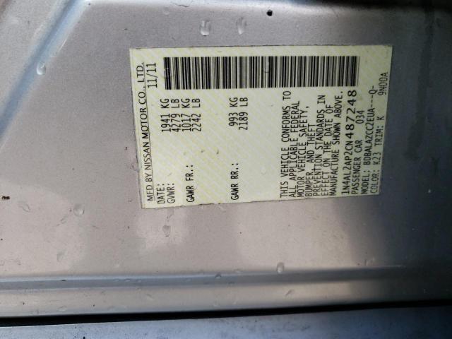 Photo 10 from auction – 2012 NISSAN ALTIMA BAS with VIN 1N4AL2AP2CN487248