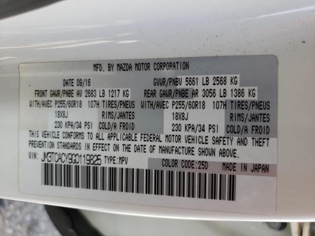 Photo 10 from auction – 2016 MAZDA CX-9 TOURI with VIN JM3TCACY9G0119825