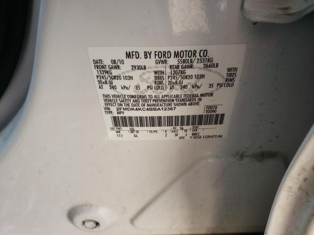 Photo 10 from auction – 2011 FORD EDGE with VIN 2FMDK4KC4BBA12367