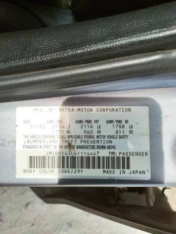 Photo 10 from auction – 2004 MAZDA 3 HATCHBAC with VIN JM1BK143041114447