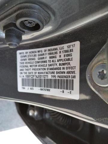 Photo 10 from auction – 2018 HONDA CIVIC EX with VIN 19XFC2F74JE011271