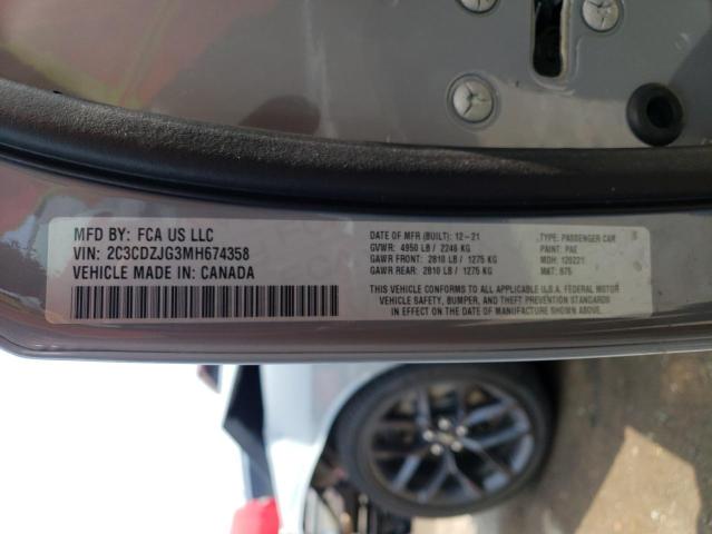 Photo 10 from auction – 2021 DODGE CHALLENGER with VIN 2C3CDZJG3MH674358