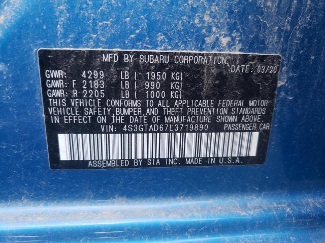 Photo 10 from auction – 2020 SUBARU IMPREZA PR with VIN 4S3GTAD67L3719890