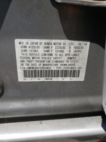 Photo 10 from auction – 2005 HONDA ACCORD EX with VIN JHMCM56825C003403
