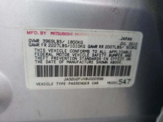 Photo 10 from auction – 2011 MITSUBISHI LANCER ES/ with VIN JA32U2FUXBU000598