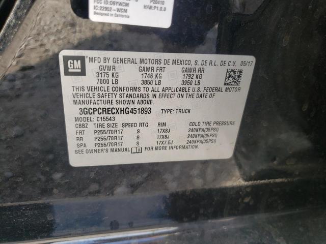 Photo 10 from auction – 2017 CHEVROLET SILVERADO with VIN 3GCPCRECXHG451893