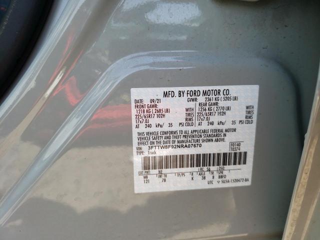 Photo 10 from auction – 2022 FORD MAVERICK X with VIN 3FTTW8F92NRA07670