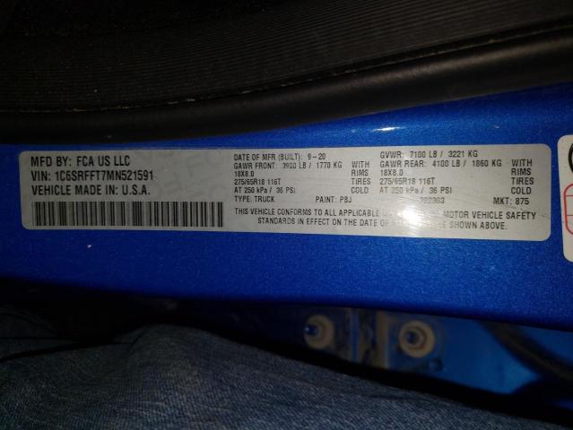 Photo 10 from auction – 2021 RAM 1500 BIG H with VIN 1C6SRFFT7MN521591