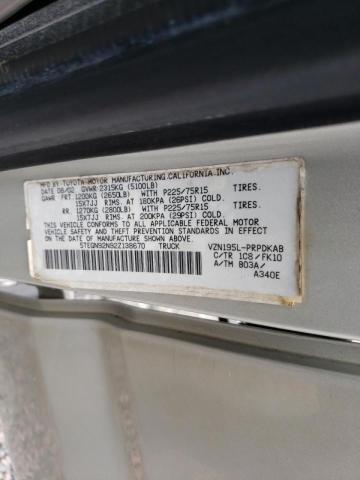 Photo 10 from auction – 2002 TOYOTA TACOMA DOU with VIN 5TEGN92N92Z138670