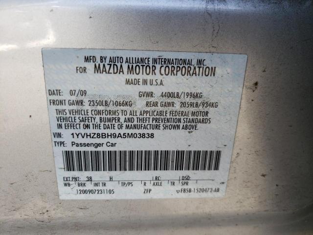 Photo 10 from auction – 2010 MAZDA 6 I with VIN 1YVHZ8BH9A5M03838