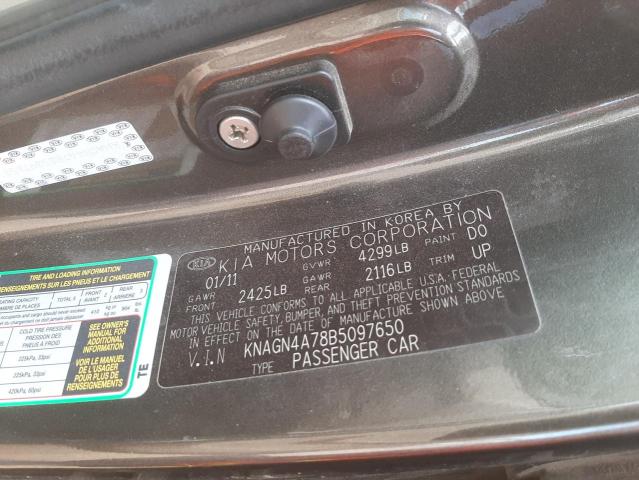 Photo 10 from auction – 2011 KIA OPTIMA EX with VIN KNAGN4A78B5097650