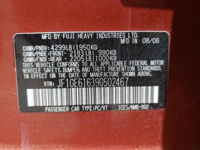 Photo 10 from auction – 2009 SUBARU IMPREZA 2. with VIN JF1GE61639G502467