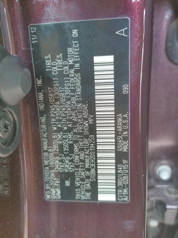 Photo 10 from auction – 2013 TOYOTA HIGHLANDER with VIN 5TDBK3EH2DS194259
