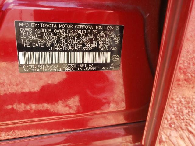 Photo 10 from auction – 2014 LEXUS IS 250 with VIN JTHBF1D25E5013909