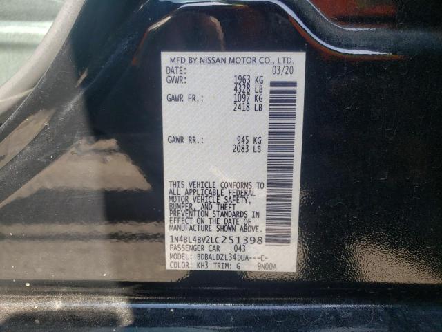Photo 10 from auction – 2020 NISSAN ALTIMA S with VIN 1N4BL4BV2LC251398