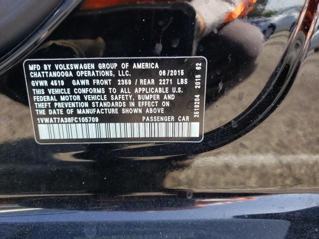 Photo 10 from auction – 2015 VOLKSWAGEN PASSAT S with VIN 1VWAT7A38FC105709