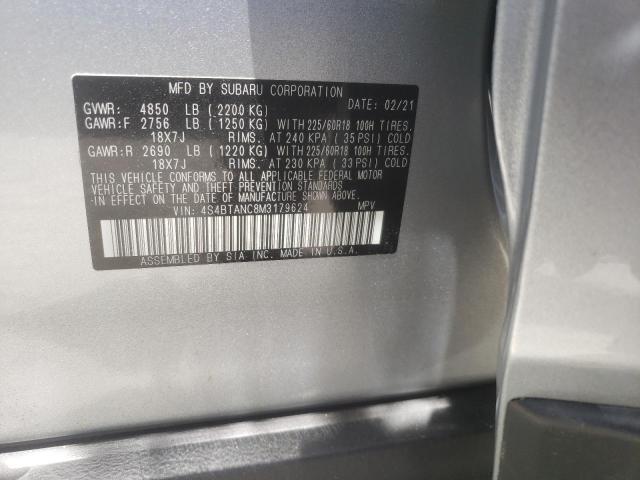 Photo 10 from auction – 2021 SUBARU OUTBACK LI with VIN 4S4BTANC8M3179624