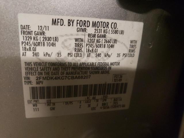 Photo 10 from auction – 2012 FORD EDGE LIMIT with VIN 2FMDK4KC7CBA68207